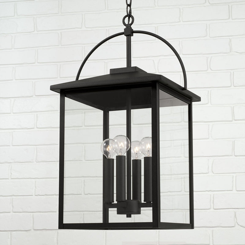 Bryson 4-Light Outdoor Lantern Pendant in Black