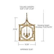 Blakely 3-Light Chandelier in Antique Gold