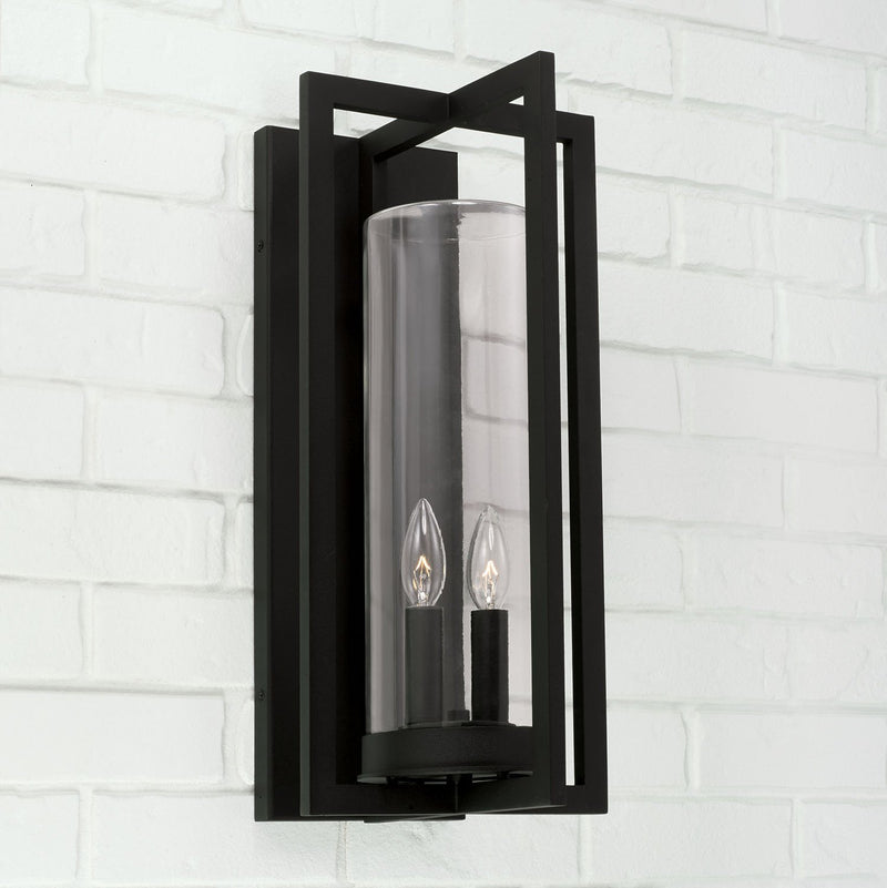 Kent 2-Light Outdoor Wall Lantern in Black