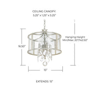 Blakely 4-Light Chandelier in Antique Silver