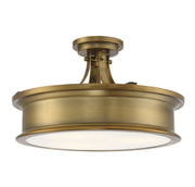 Watkins 3-Light Semi-Flush Mount in Warm Brass