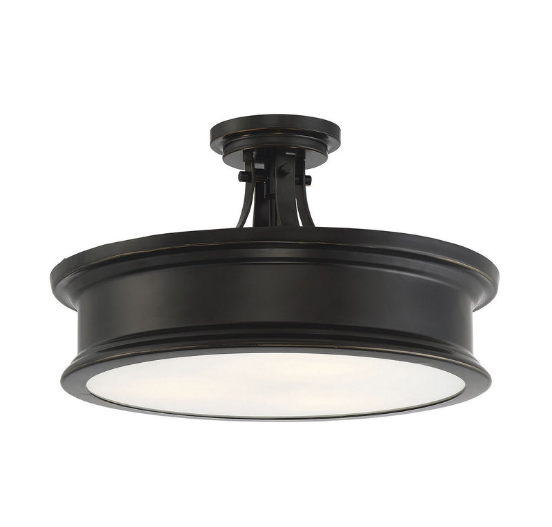 Watkins 3-Light Semi-Flush Mount in Classic Bronze