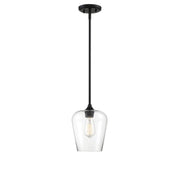 Octave Clear Glass Mini Pendant in Black