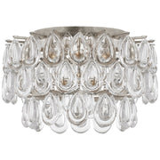 Liscia Small 15" 3-Light Flush Mount in Burnished Silver Leaf