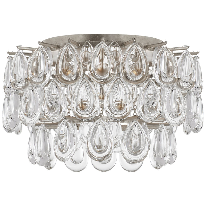 Liscia Small 15" 3-Light Flush Mount in Burnished Silver Leaf