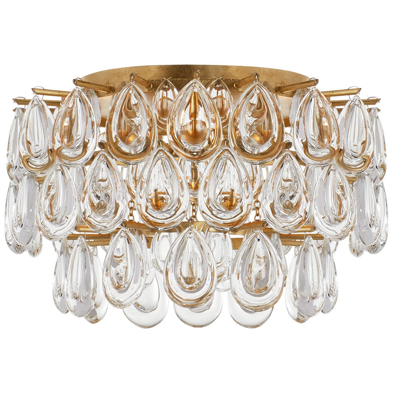Liscia Small 15" 3-Light Flush Mount in Gild