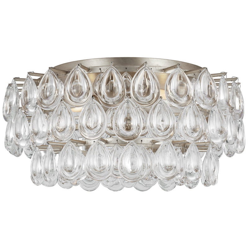 Liscia Medium 19" 4-Light Flush Mount in Burnished Silver Leaf