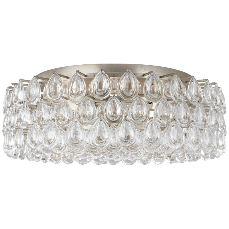 Liscia Large 25" 6-Light Flush Mount in Burnished Silver Leaf