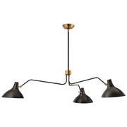 Charlton Large Triple Arm 3-Light Pendant in Black
