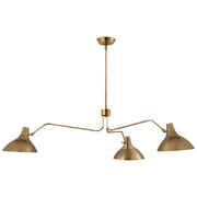 Charlton Large Triple Arm 3-Light Pendant in Hand-Rubbed Antique Brass