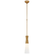 Utopia Medium White Glass Mini Pendant in Gild