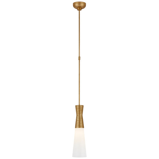 Utopia Medium White Glass Mini Pendant in Gild
