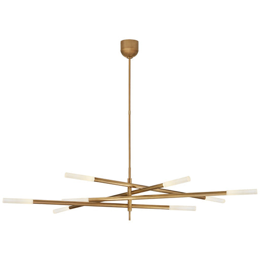 Rousseau Grande 8-Light Articulating Chandelier in Antique-Burnished Brass