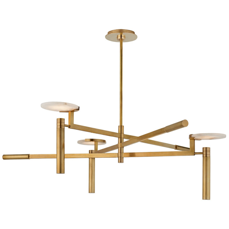 Melange Large 45" Floating Disc Chandelier in Antique-Burnished Brass