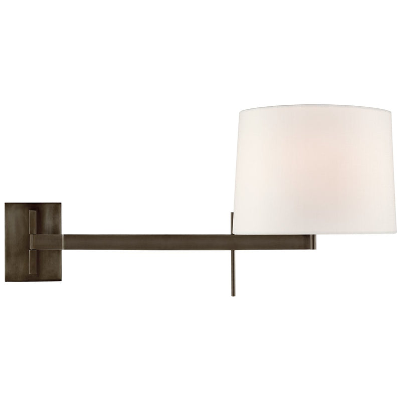 Sweep Medium Left Swing Arm Wall Lamp in Bronze