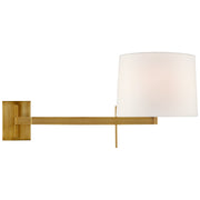 Sweep Medium Left Swing Arm Wall Lamp in Soft Brass