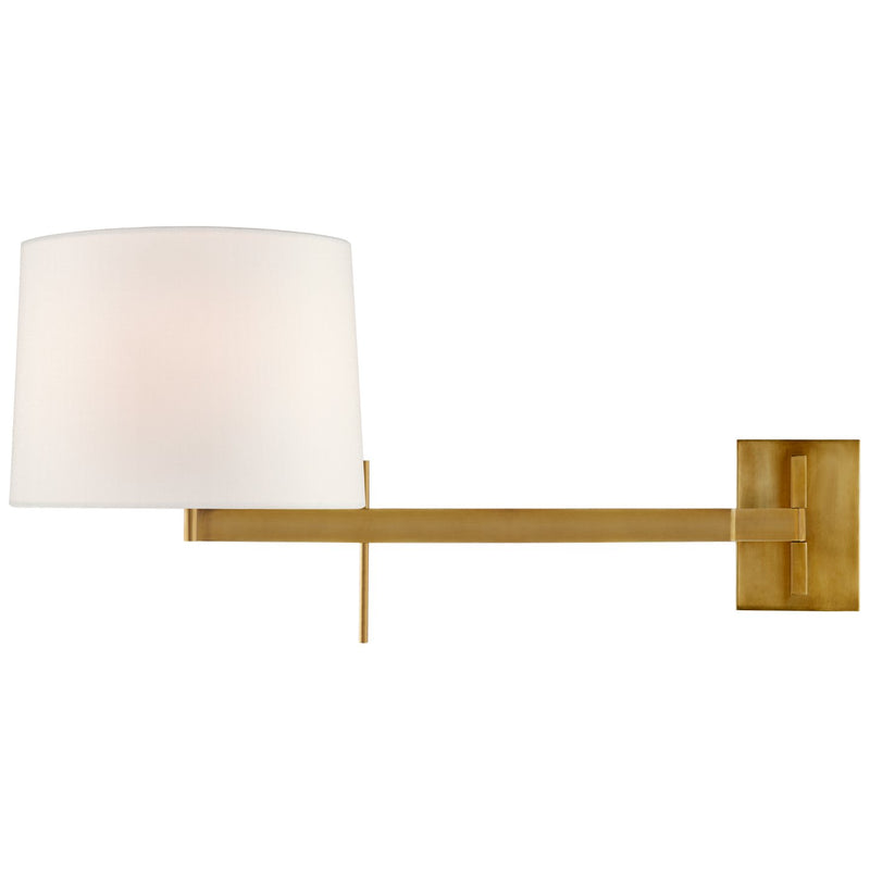 Sweep Medium Right Swing Arm Wall Lamp in Soft Brass