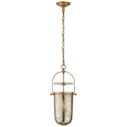 Lorford Tall Smoke Bell 3-Light Lantern Pendant in Gilded Iron