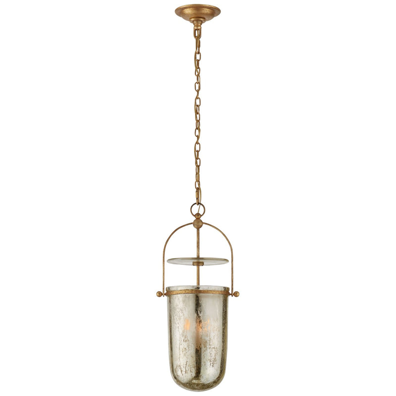 Lorford Tall Smoke Bell 3-Light Lantern Pendant in Gilded Iron