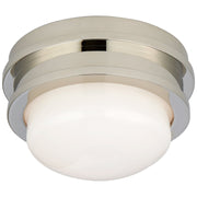 Launceton 5" Solitaire Outdoor Flush Mount in Polished Nickel