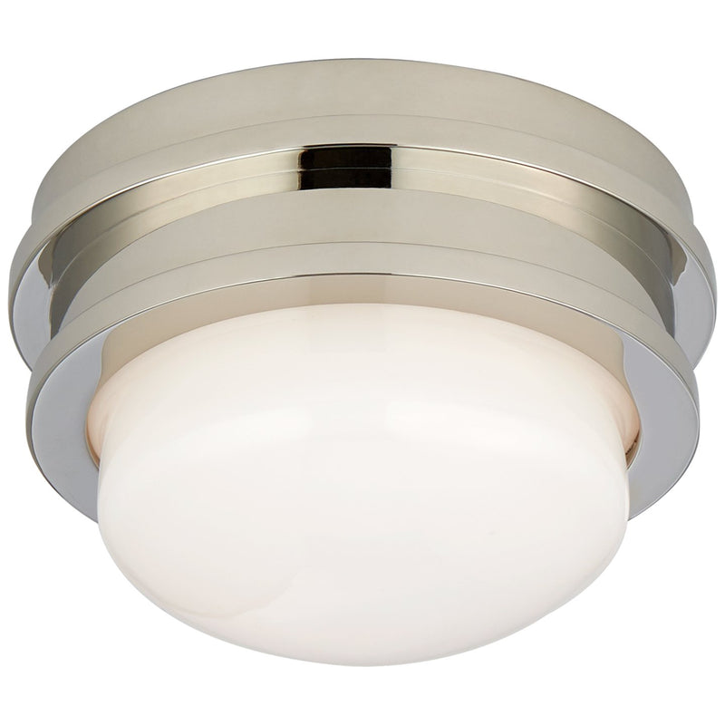 Launceton 5" Solitaire Outdoor Flush Mount in Polished Nickel