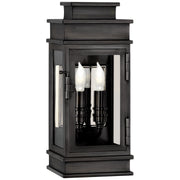 Linear Lantern Two Light Wall Lantern in Bronze