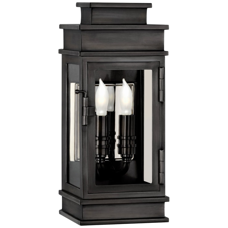 Linear Mini 12" 2-Light Outdoor Wall Lantern in Bronze