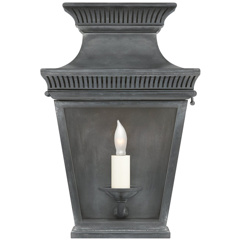 Elsinore Small 3/4 Outdoor Wall Lantern in Weathered Zinc