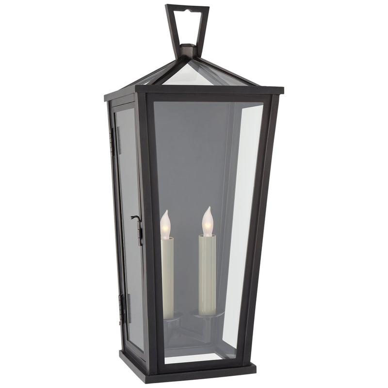 Darlana Medium Tall 3/4 2-Light Outdoor Wall Lantern in Bronze