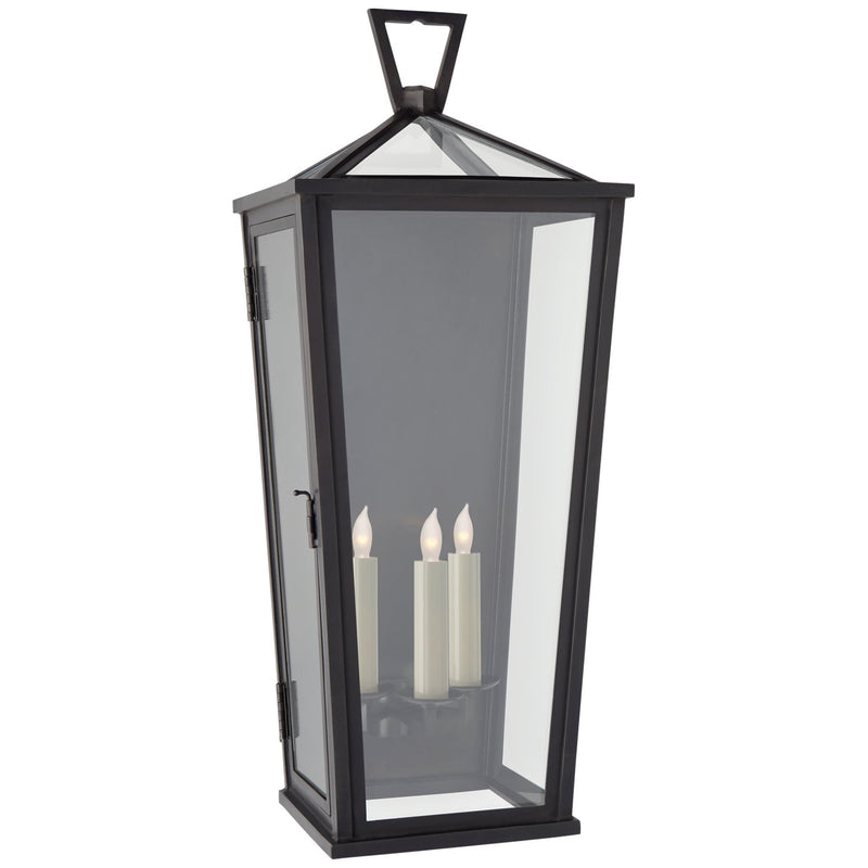 Darlana Large Tall 3/4 3-Light Outdoor Wall Lantern in Bronze