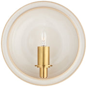 Leeds Small Round Wall Sconce in Ivory