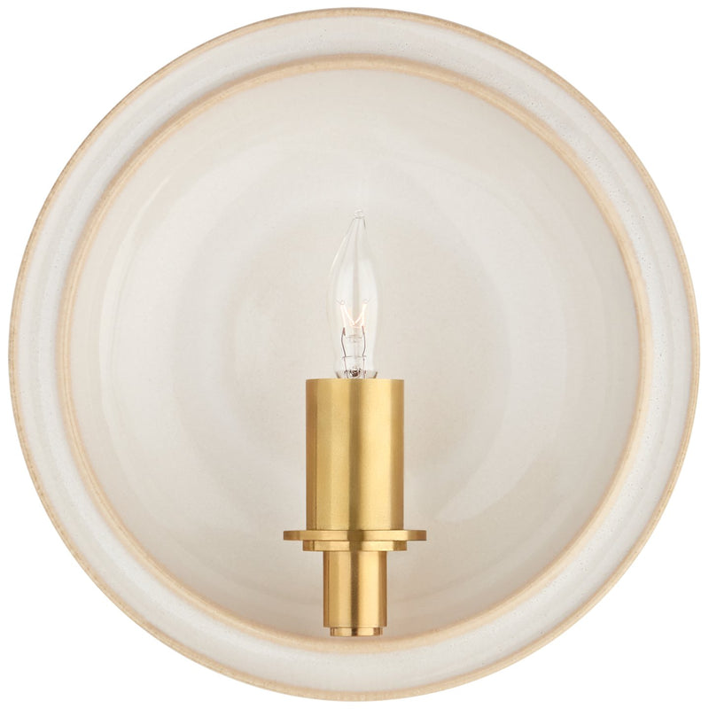 Leeds Small Round Wall Sconce in Ivory