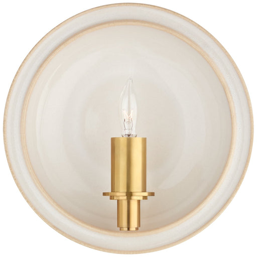 Leeds Small Round Wall Sconce in Ivory