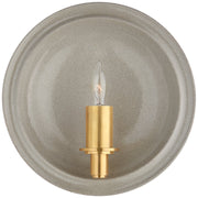 Leeds Small Round Wall Sconce in Shellish Gray