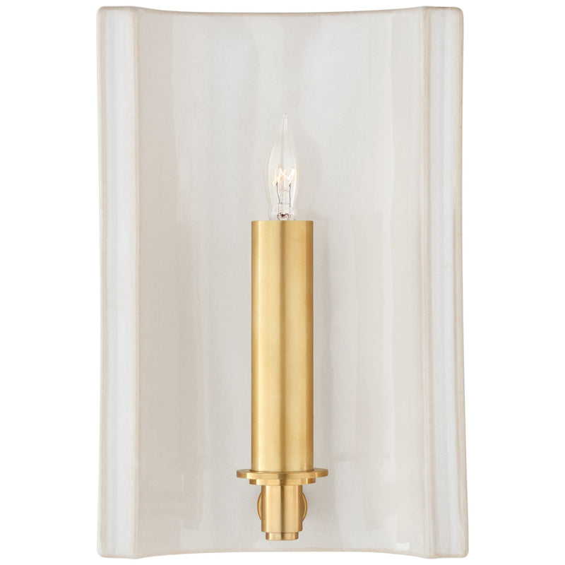 Leeds Small Rectangle Wall Sconce in Ivory