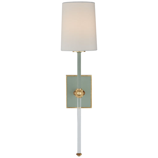 Lucia One Light Wall Sconce in Celadon and Crystal