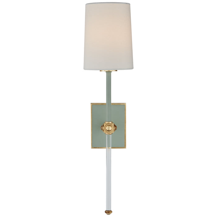 Lucia One Light Wall Sconce in Celadon and Crystal
