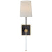 Lucia One Light Wall Sconce in Matte Black and Crystal