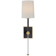 Lucia Medium Tail Wall Sconce in Matte Black and Crystal