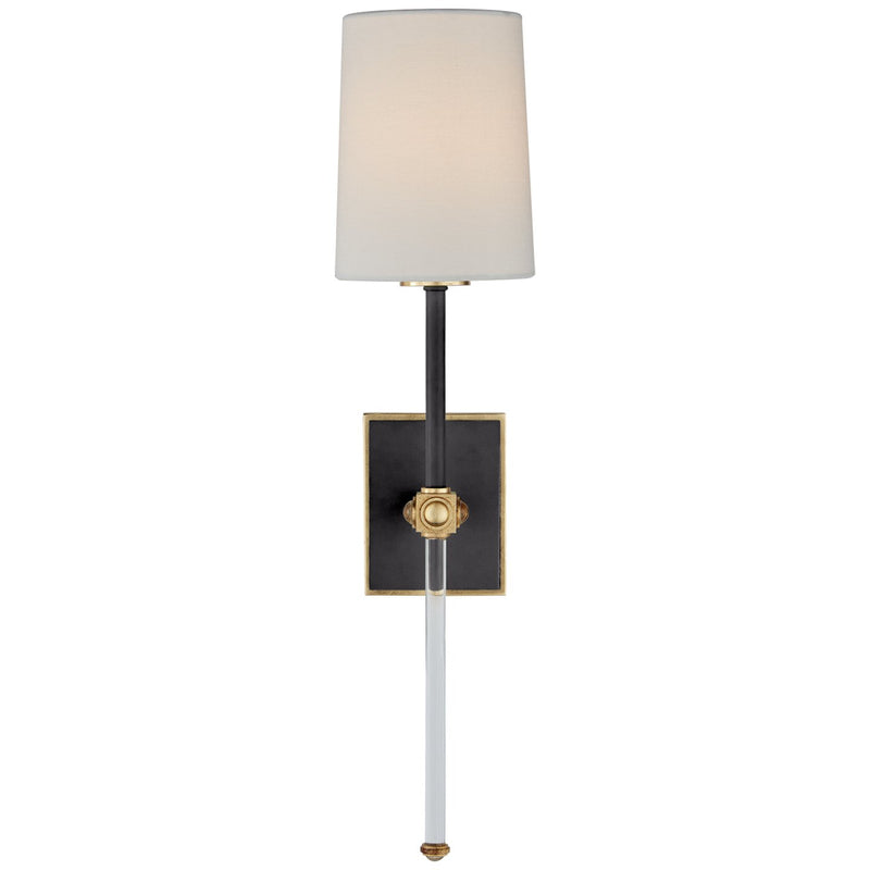 Lucia Medium Tail Wall Sconce in Matte Black and Crystal
