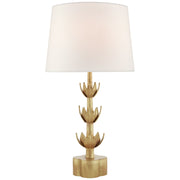Alberto Large Triple Table Lamp in Antique Gold Leaf