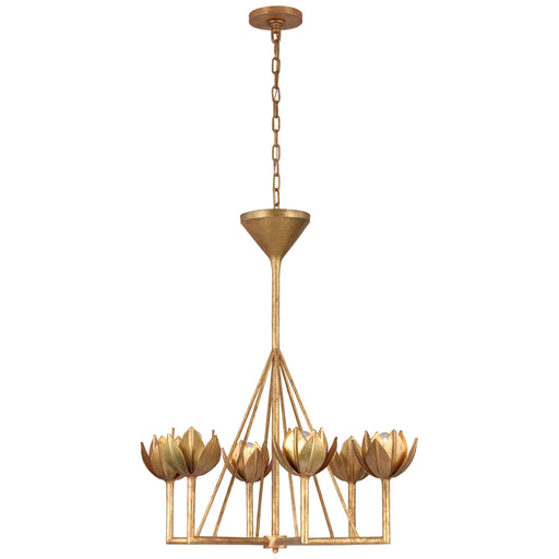 Alberto Six Light Chandelier in Antique Gold Leaf
