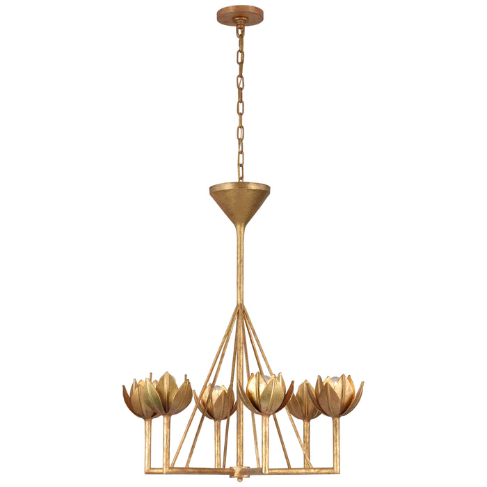 Alberto Six Light Chandelier in Antique Gold Leaf