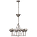 Alberto Six Light Chandelier in Burnished Silver Leaf