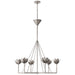 Alberto Six Light Chandelier in Burnished Silver Leaf