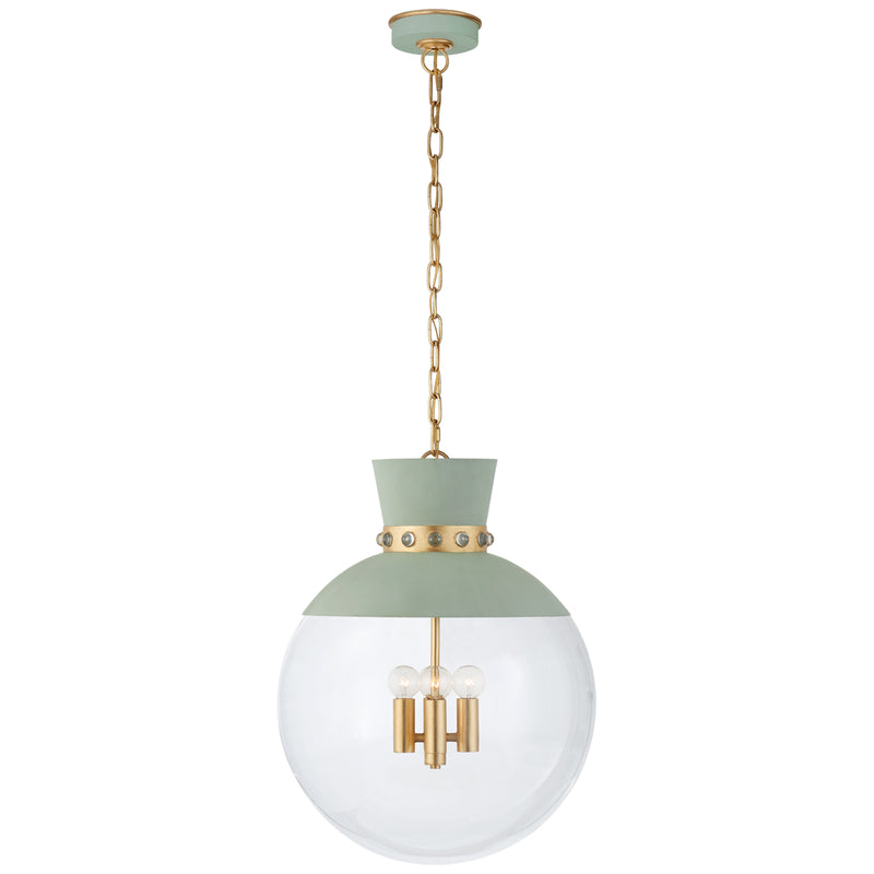 Lucia Four Light Pendant in Celadon and Gild