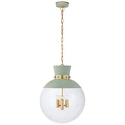 Lucia Large 18" 4-Light Lantern Pendant in Celadon and Gild