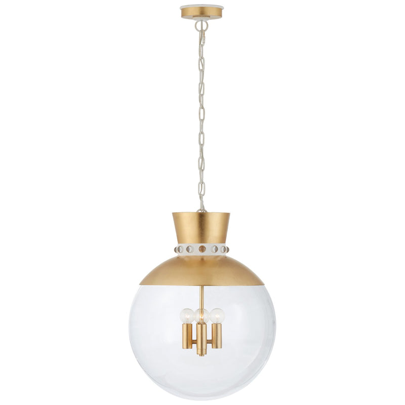 Lucia Large 18" 4-Light Lantern Pendant in Gild and White