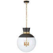 Lucia Large 18" 4-Light Lantern Pendant in Matte Black and Gild