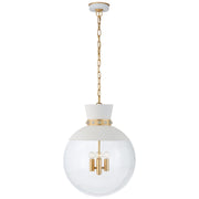 Lucia Large 18" 4-Light Lantern Pendant in White and Gild